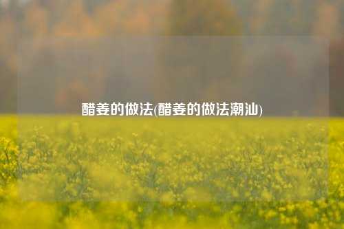 醋姜的做法(醋姜的做法潮汕)