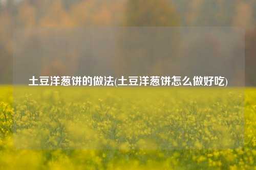土豆洋葱饼的做法(土豆洋葱饼怎么做好吃)